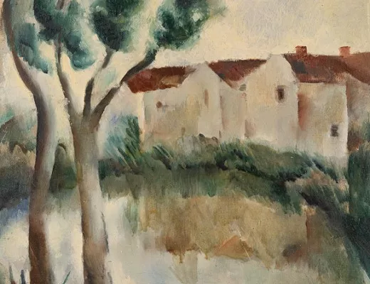 Paysage aux maisons